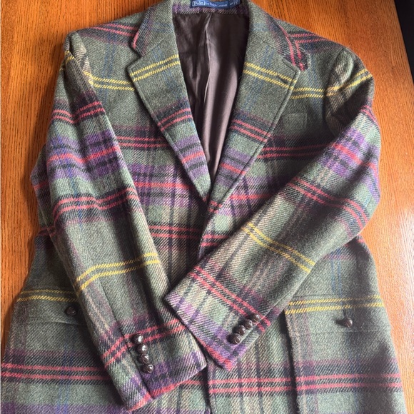 RL67 Nearly New Ralph Lauren Multicolor Plaid Blazer (originally $1000.00) - Picture 1 of 11